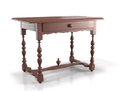 French Antique Oak Table 3D model