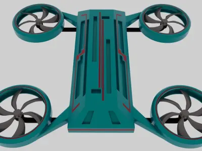 Drone toy with four wheels 3D model