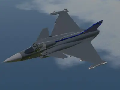  JAS 39 Gripen 3D Model Low-poly 3D model