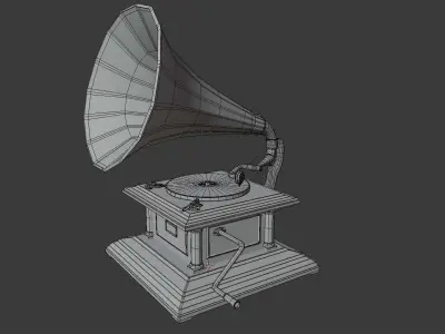 Gramophone Phonograph Low-poly 3D model