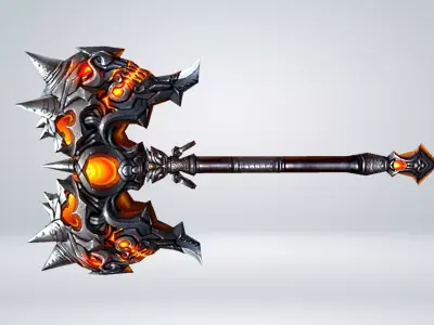 Hammer Weapon Low-poly 3D model