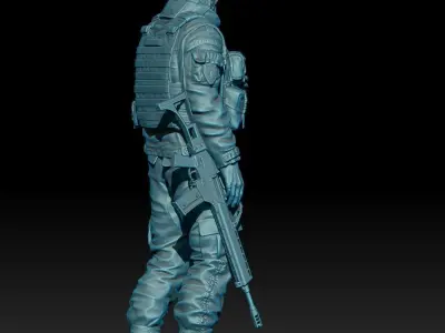 SPANISH SOLDIER IN AFGHANISTAN 01 3D print model
