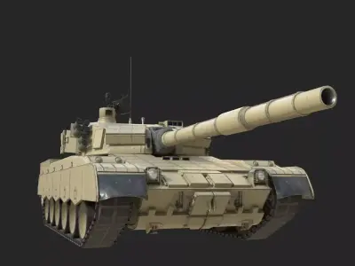 4 coatings of VT1A VT-1A MBT2000 Al-Khalid Main Battle Tank Low-poly 3D model