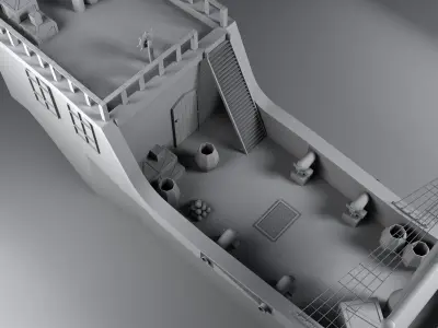 Pirate Ship Low-poly 3D model 9