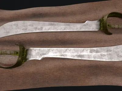  Pirate Saber sword Low Poly Low-poly 3D model