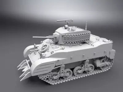 M5A1 Stuart Scale Model 3D print model
