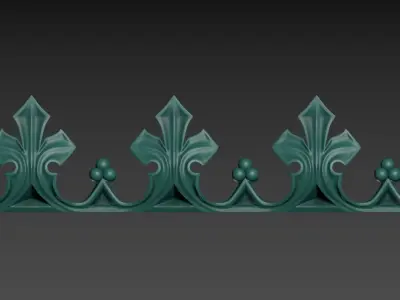 Gothic seamless ornament 04 3D print model