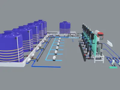 Sewage Water Treatment Station PAC dosing 3D model