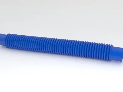 Hog Oval Corrugated Hose 01 Blue 3D model