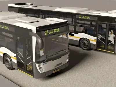City Bus with interior 3D model purchase
