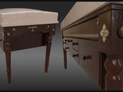 Plague Doctor Examination Table 3D model