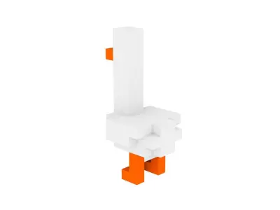 WHITE SWANS VOXEL ANIMAL Low-poly 3D model