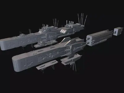 Hyperion Warship Cannon Galactic Heroes - Lowpoly -3D Printing  3D print model