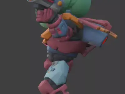 Aesthetic Heavy Combat Chibi 3D Model Low-poly 3D model get