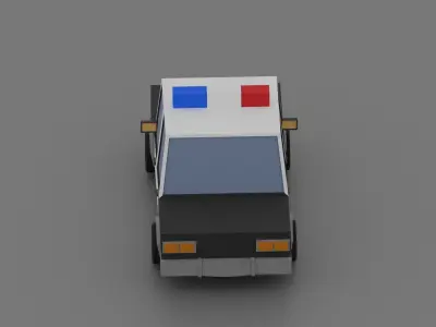 Police car Low-poly 3D model