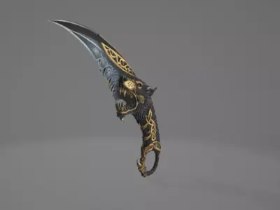 Wolf Karambit - High Poly 3D model