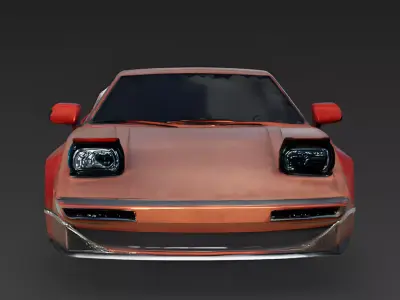 Realistic Retro Wedge Supercar 3d model Low-poly 3D model