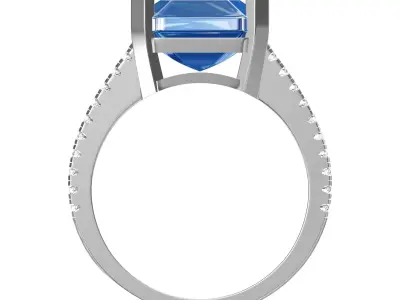Emerald Radiant Ring 3D print model 2
