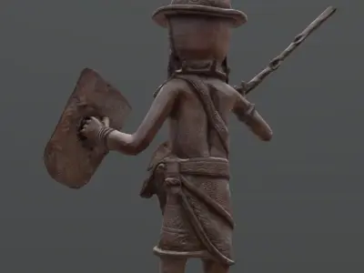Benin Warrior - General Asoro Low-poly 3D model
