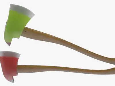 Fire Hatchet 1 Textured 3D model