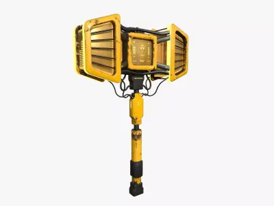 SciFi War Hammer A08 Yellow - Sci Fi Weapon Design Low-poly 3D model