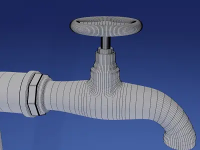 Old water tap pbr  Free 3D model