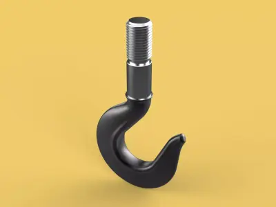 CAST IRON HOOK FORGED SINGLE LIFTING CRANE HOOKS HOIST WINCH TON 3D model