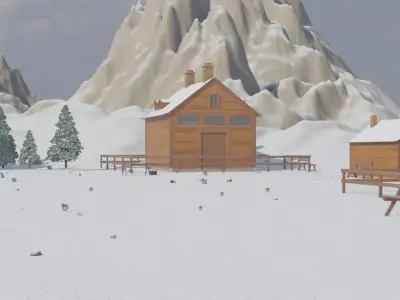 Winter Village 3D model buy