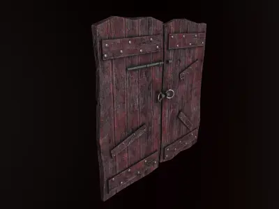 Old Wooden Door Low-poly 3D model