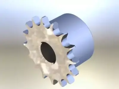 Crome stainless steel sprocket Free 3D model