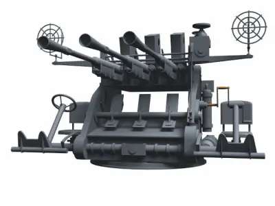 Type96 25mm 3 machinegun 3D model