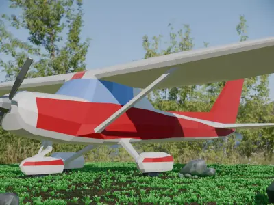 Low-Poly Cessna 152 Game Ready Low-poly 3D model