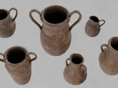 Old Jugs Low-poly 3D model