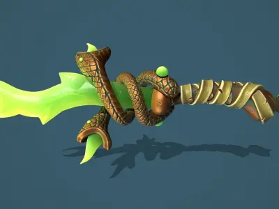 Snake dagger Low-poly 3D model
