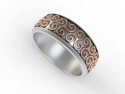 Antique Celtic Pattern Eternity Wedding Band 3D print model