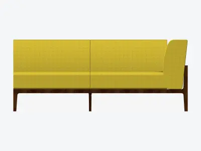 Furniture - Sofa - Contemporary - Oak - - Sofa - Left Low-poly 3D model