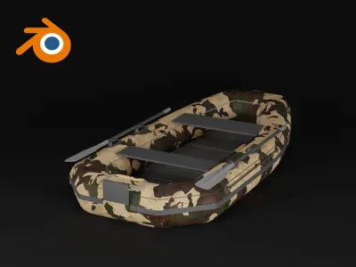Inflatable Military Boat 3D model