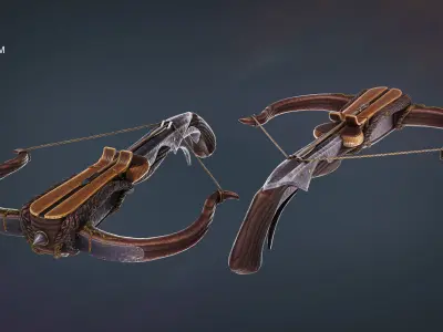 Fantasy Crossbow Low-poly 3D model