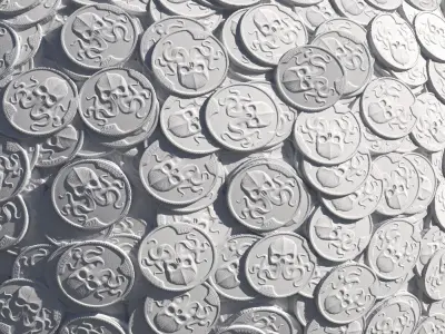Pile of coins texture ver Hq 3D model