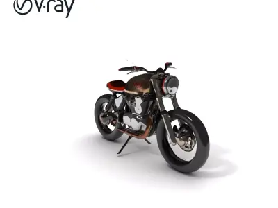 Classic Motorcycle Model Pack with PBR Textures Low-poly 3D model