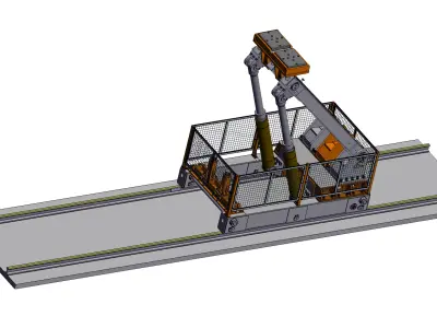 Heavy-duty mobile rotary lifting platform 3D model