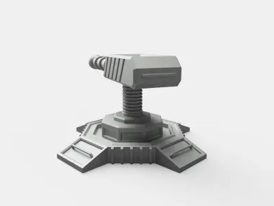 Sci fi Laser turret  Low-poly 3D model