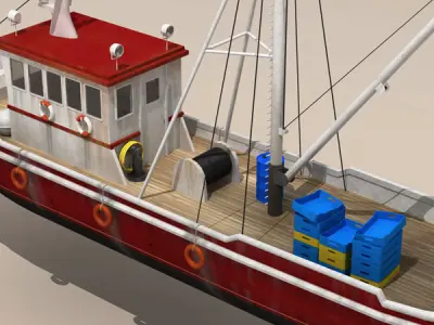 Fishing boat 3D model V3