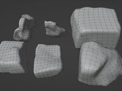 Brick Pieces  Low-poly 3D model