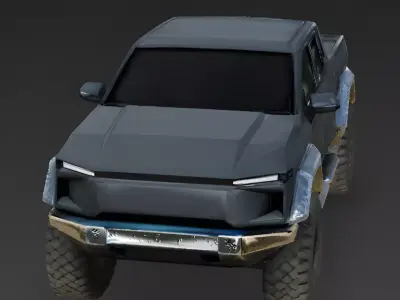 Realistic Electric Pickup Truck 3d model Low-poly 3D model
