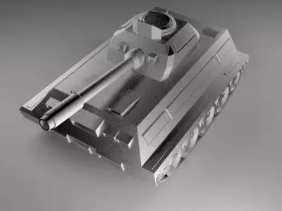 Tank for game Low-poly 3D model
