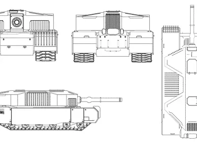 Scifi Tank Base Mesh 3D model