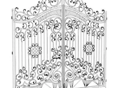 Wrought Iron Gate Free 3D model