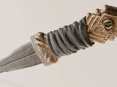 Ornament Ritual Dagger Low Poly 3D model