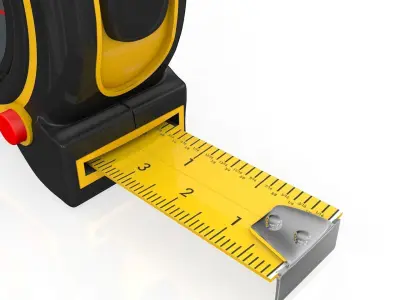 Realistic Tape Measure Animated Meter and Inch 3D model
